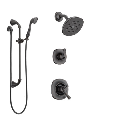 Delta Addison Venetian Bronze Finish Shower System with Dual Control Handle, 3-Setting Diverter, Showerhead, and Hand Shower with Slidebar SS17292RB4