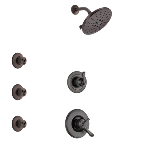 Delta Linden Venetian Bronze Finish Shower System with Dual Control Handle, 3-Setting Diverter, Showerhead, and 3 Body Sprays SS1794RB2