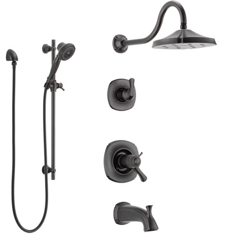 Delta Addison Venetian Bronze Tub and Shower System with Dual Thermostatic Control Handle, Diverter, Showerhead, and Hand Shower SS17T4921RB5
