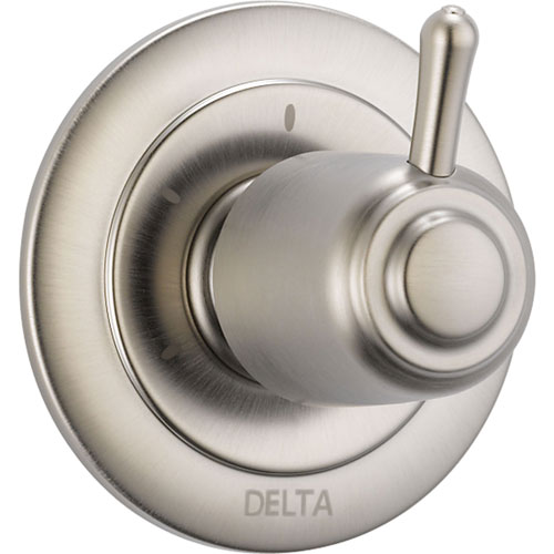 Delta 3-Setting Stainless Steel Finish Shower Diverter Single Handle Trim 581676