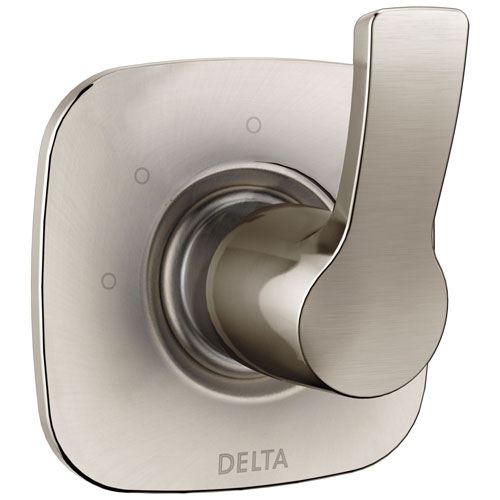 Qty (1): Delta Tesla Collection Stainless Steel Finish Modern 3 Setting 2 Port Single Handle Shower Diverter Trim Kit