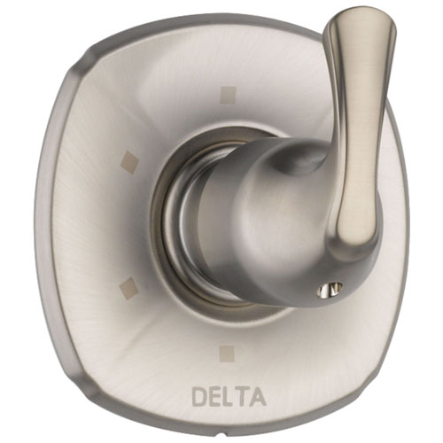 Delta Addison Collection Stainless Steel Finish 6-Setting 3-Port Shower Single Lever Handle Diverter Includes Rough-in Valve D2547V