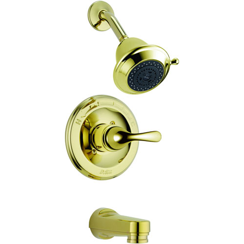 Delta Classic Polished Brass Single Handle Tub and Shower Faucet Trim Kit 337593