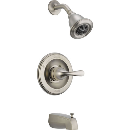Qty (1): Delta Classic Stainless Steel Finish Tub and Shower Faucet Trim Kit