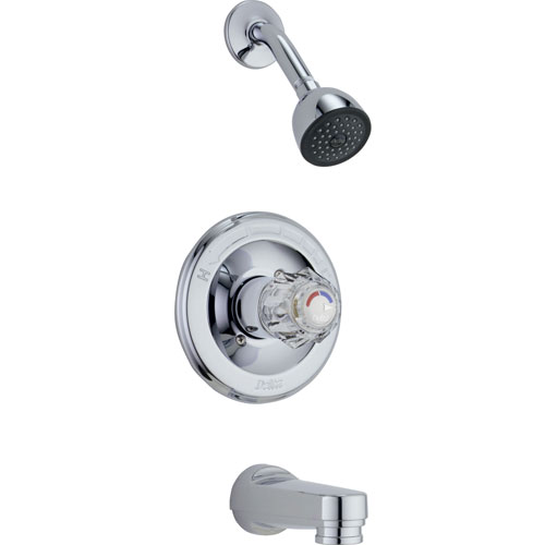 Delta Classic Chrome Single Control Knob Tub and Shower Faucet with Valve D238V