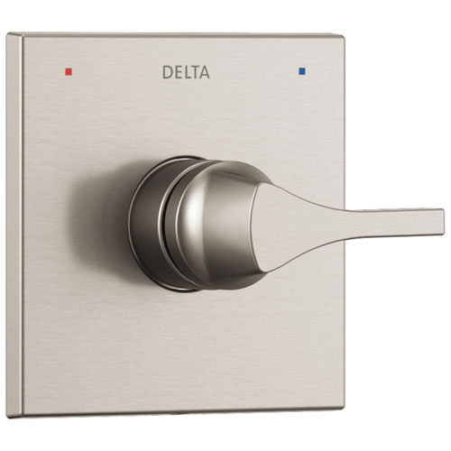 Delta Zura Collection Stainless Steel Finish Monitor 14 Single Handle Square Shower Faucet Control Handle Trim Kit (Valve Sold Separately) 743961
