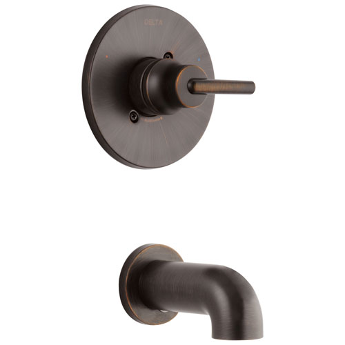 Delta Trinsic Collection Venetian Bronze Monitor 14 Modern Single Lever Handle Wall Mounted Tub only Faucet Trim Kit (Requires Valve) DT14159RB
