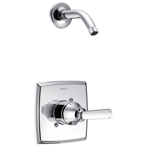 Qty (1): Delta Ashlyn Collection Chrome Monitor 14 Modern Single Lever Shower only Faucet Trim Kit Less Showerhead
