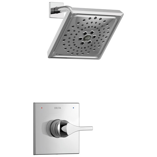 Qty (1): Delta Zura Collection Chrome Modern Single Handle Monitor 14 Series H2Okinetic Shower only Faucet Trim Kit