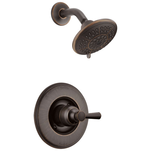Qty (1): Delta Linden Collection Venetian Bronze Monitor 14 Contemporary Style Single Lever Handle Shower only Faucet Trim