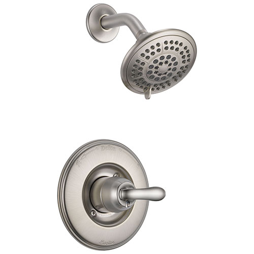 Qty (1): Delta Linden Stainless Steel Finish Single Handle Shower Only Faucet Trim
