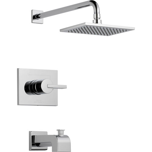 Qty (1): Delta Vero Modern Tub and Shower Combination Faucet Trim Kit in Chrome