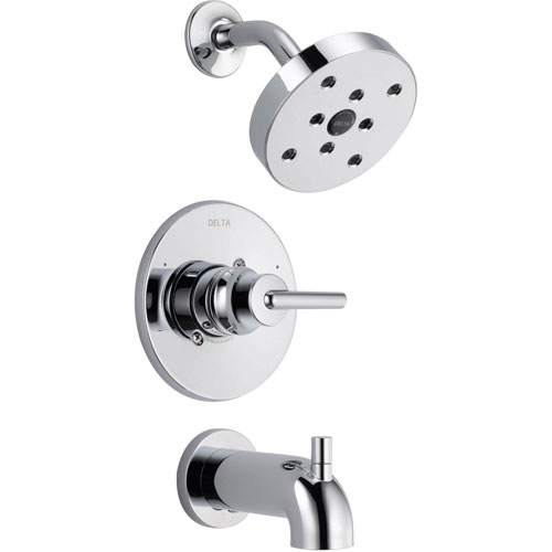Qty (1): Delta Trinsic Modern Chrome Tub and Shower Combo Faucet Trim Kit