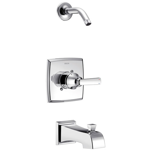 Qty (1): Delta Ashlyn Collection Chrome Monitor 14 Stylish Tub and Shower Combination Faucet Trim Less Showerhead