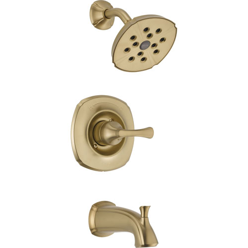 Delta Addison Wall Mount Champagne Bronze Tub and Shower Faucet with Valve D338V