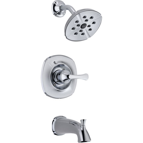 Delta Addison Modern Wall Mount Chrome Tub and Shower Faucet with Valve D271V