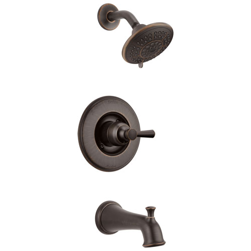 Qty (1): Delta Linden Collection Venetian Bronze Monitor 14 Contemporary Shower Faucet Control and Tub Spout Trim Kit