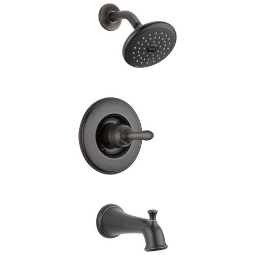 Delta Linden Collection Venetian Bronze Finish Monitor 14 Series Tub and Shower Combo Faucet Includes Trim Kit Rough Valve with Stops D2366V