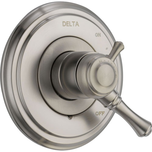 Delta Cassidy Two Handle Stainless Steel Finish Shower Control with Valve D111V