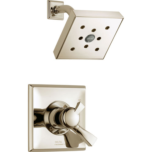 Delta Dryden Modern H2Okinetic Polished Nickel Finish Shower Only Faucet with Dual Temperature and Pressure Control INCLUDES Rough-in Valve D1144V