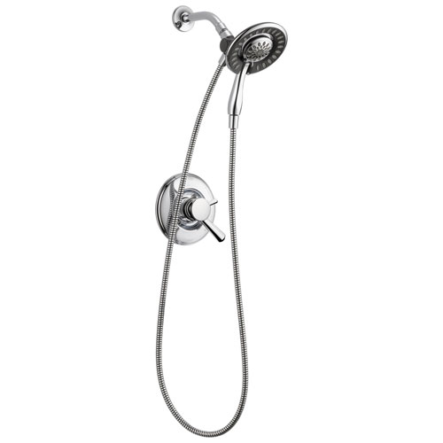 Qty (1): Delta Linden Collection Chrome Monitor 17 Dual Control Shower only Faucet with Handspray and Showerhead Combo Trim
