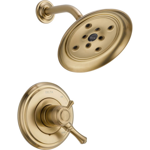 Qty (1): Delta Cassidy Dual Control Temp Volume Champagne Bronze Shower Only Trim