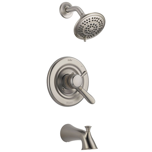 Qty (1): Delta Lahara Temp Volume Stainless Steel Finish Tub Shower Faucet Trim