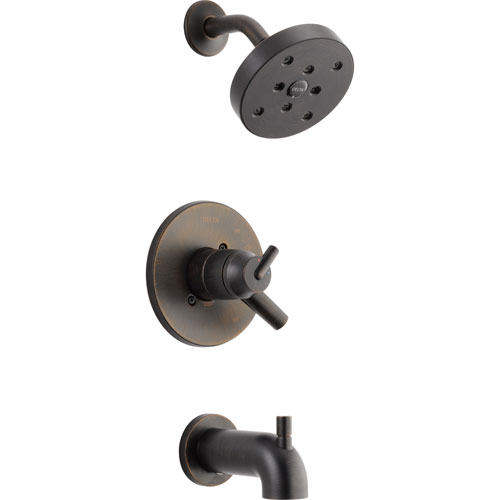 Qty (1): Delta Trinsic Venetian Bronze Dual Control Modern Tub and Shower Trim