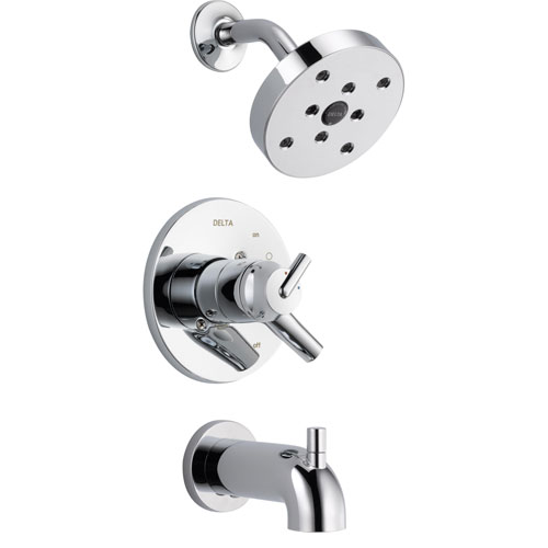 Delta Trinsic Chrome Dual Control Modern Tub and Shower Faucet with Valve D460V
