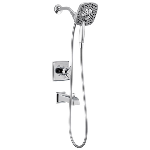 Delta Ashlyn Chrome Finish Monitor 17 Series Tub and Shower Combo Faucet with In2ition Two-in-One Hand Shower Spray INCLUDES Rough-in Valve D1122V