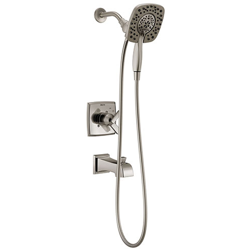 Delta Ashlyn Stainless Steel Finish Monitor 17 Series Tub and Shower Combo Faucet with In2ition Two-in-One Hand Shower Spray INCLUDES Rough-in Valve with Stops D1115V