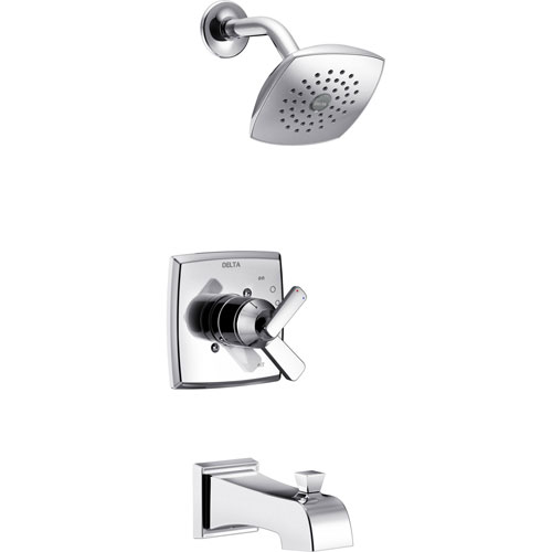 Delta Ashlyn Chrome Finish Monitor 17 Series Tub and Shower Combo Faucet with Dual Temperature and Pressure Control INCLUDES Rough-in Valve D1124V