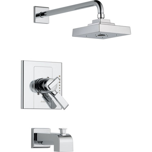 Delta Arzo Chrome Dual Control Modern Tub and Shower Faucet with Valve D405V