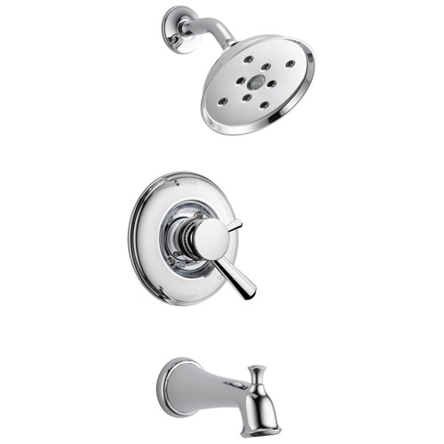 Qty (1): Delta Linden Collection Chrome Finish Monitor 17 Series H2Okinetic Tub and Shower Combination Faucet Trim Kit
