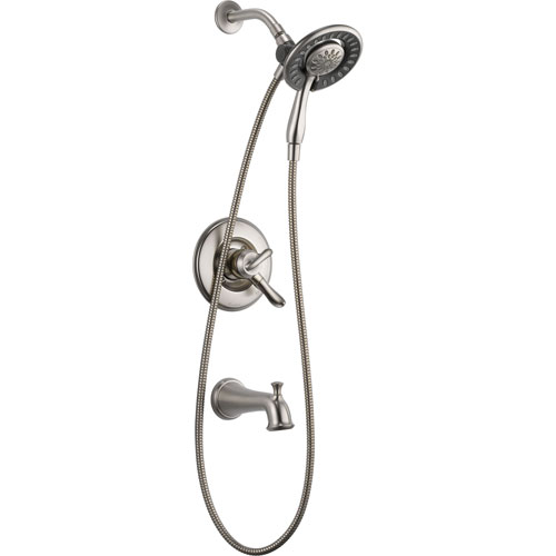 Qty (1): Delta Linden Tub and Shower Stainless Finish Handheld Shower Head Trim