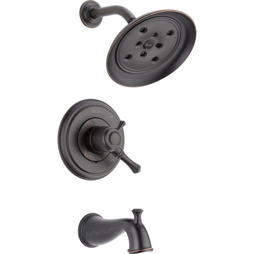 Qty (1): Delta Cassidy Venetian Bronze Two Control Temp Volume Tub and Shower Trim