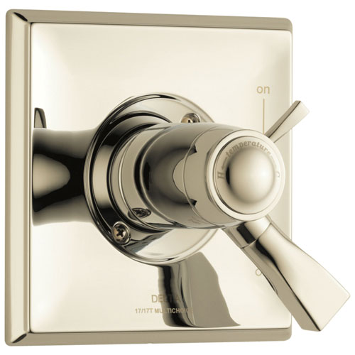 Delta Dryden Collection Polished Nickel Thermostatic Dual Temperature and Pressure Control Handle Valve Only Trim (Requires Valve) DT17T051PN