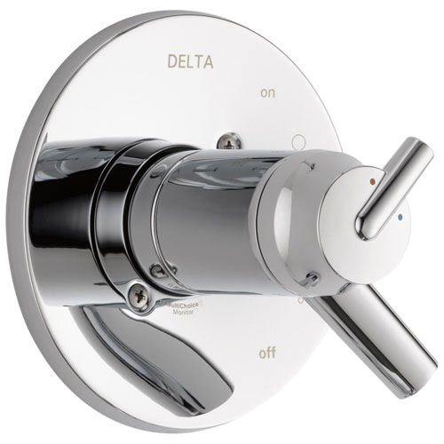 Qty (1): Delta Trinsic Collection Chrome TempAssure 17T Thermostatic Dual Temperature and Pressure Control Handle Valve Only Trim