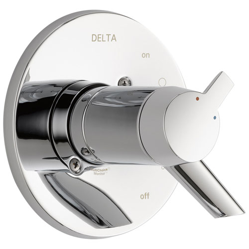 Qty (1): Delta Compel Collection Chrome TempAssure 17T Thermostatic Dual Temperature and Pressure Control Handle Valve Only Trim