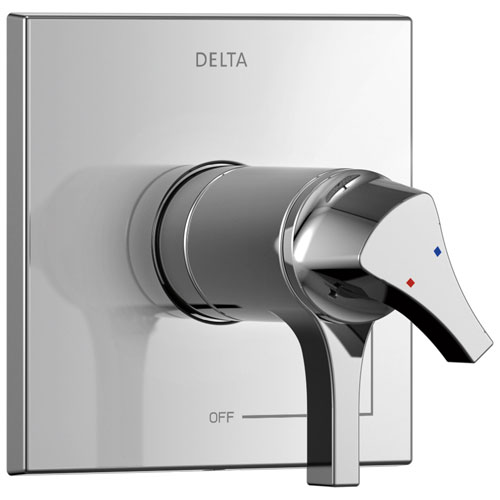 Qty (1): Delta Zura Collection Chrome TempAssure 17T Series Dual Temperature and Pressure Shower Faucet Control Handle Trim