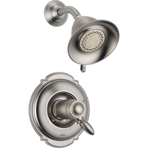 Qty (1): Delta Victorian Stainless Steel Finish Thermostatic Shower Faucet Trim