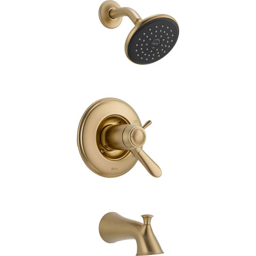 Delta Lahara Thermostatic Champagne Bronze Tub and Shower with Valve D521V