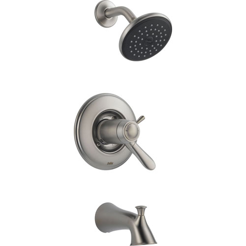 Qty (1): Delta Lahara Thermostatic Stainless Steel Finish Tub Shower Faucet Trim