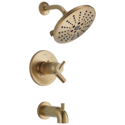 Qty (1): Delta Trinsic Collection Champagne Bronze TempAssure 17T Series Watersense Thermostatic Tub T Shower Combo Faucet Trim