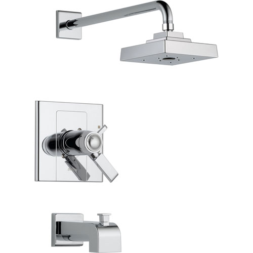 Delta Arzo Thermostatic Dual Control Chrome Tub and Shower Faucet Trim 550135