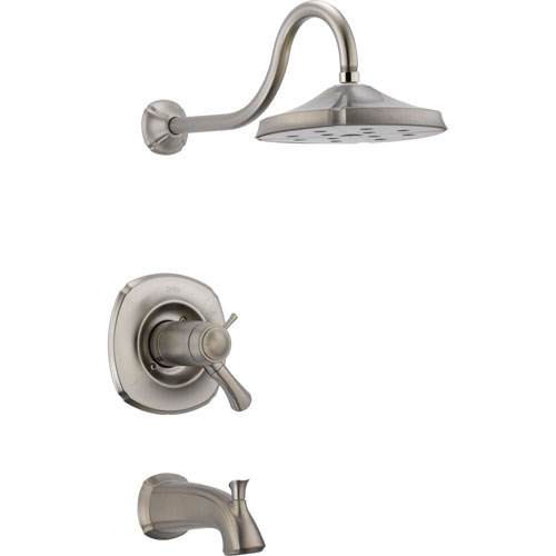 Delta Addison Stainless Steel Finish Thermostatic Tub/Shower with Valve D727V