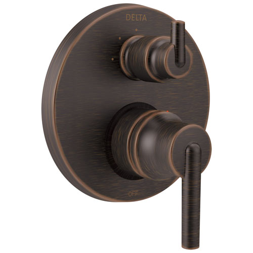 Qty (1): Delta Trinsic Collection Venetian Bronze Shower Faucet Valve Trim Control Handle with 3 Setting Integrated Diverter