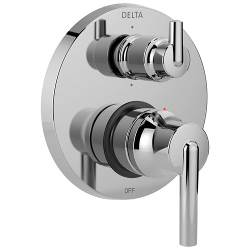 Qty (1): Delta Trinsic Collection Chrome Contemporary Monitor 14 Shower Faucet Control Handle with 6 Setting Integrated Diverter Trim