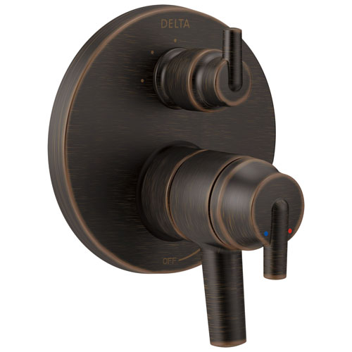 Qty (1): Delta Trinsic Collection Venetian Bronze Monitor 17 Shower Faucet Control Handle with 3 Setting Integrated Diverter Trim