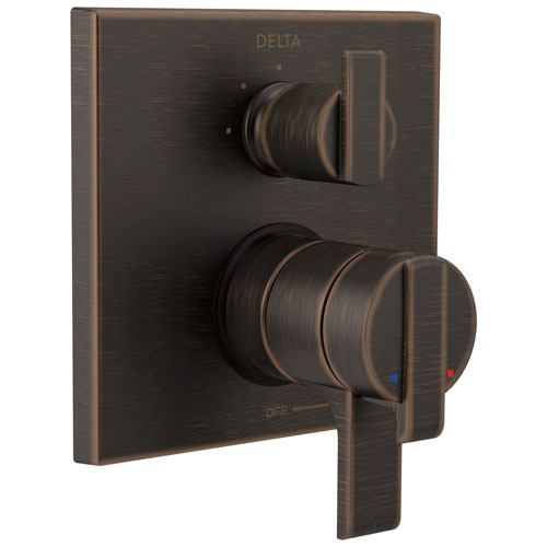 Qty (1): Delta Ara Collection Venetian Bronze Modern Monitor 17 Shower Faucet Control Handle with 3 Setting Integrated Diverter Trim